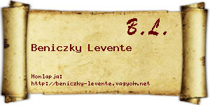 Beniczky Levente névjegykártya
